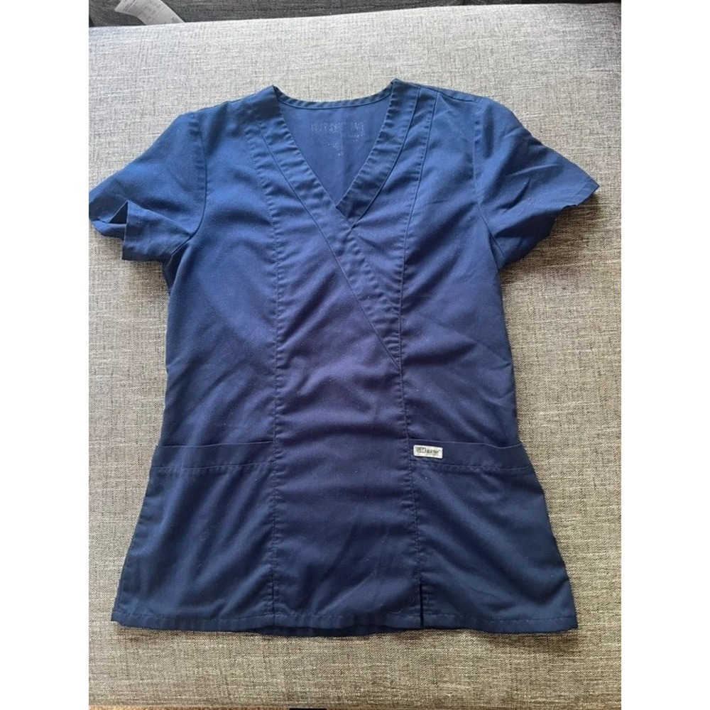 Grey's Anatomy by Barco Navy Blue Scrub Top Women's XS